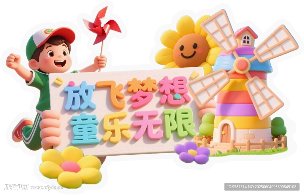 儿童积木玩具欢乐场景