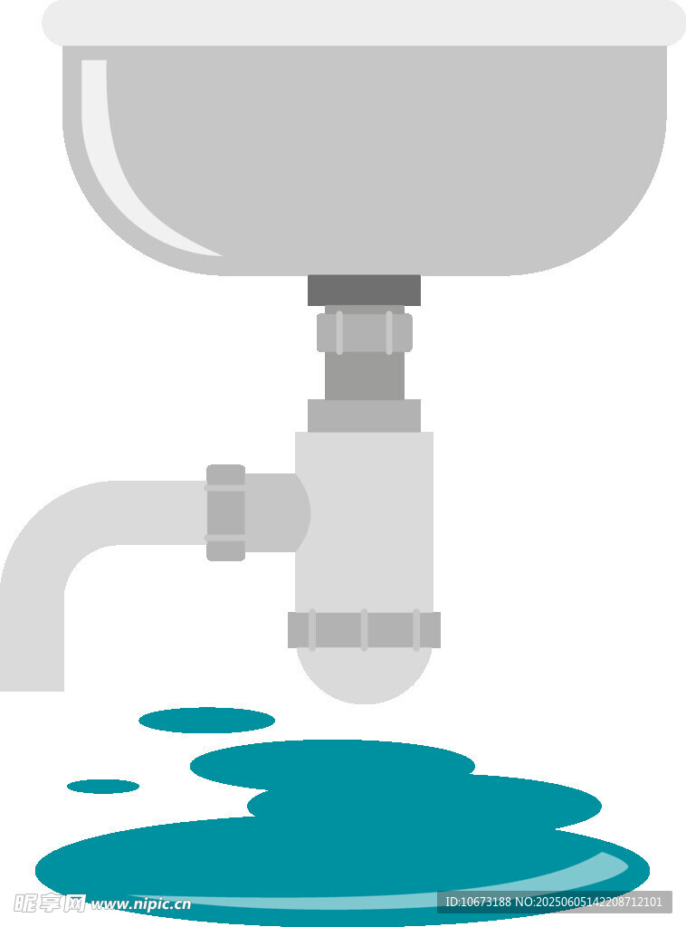 水槽下水管漏水场景