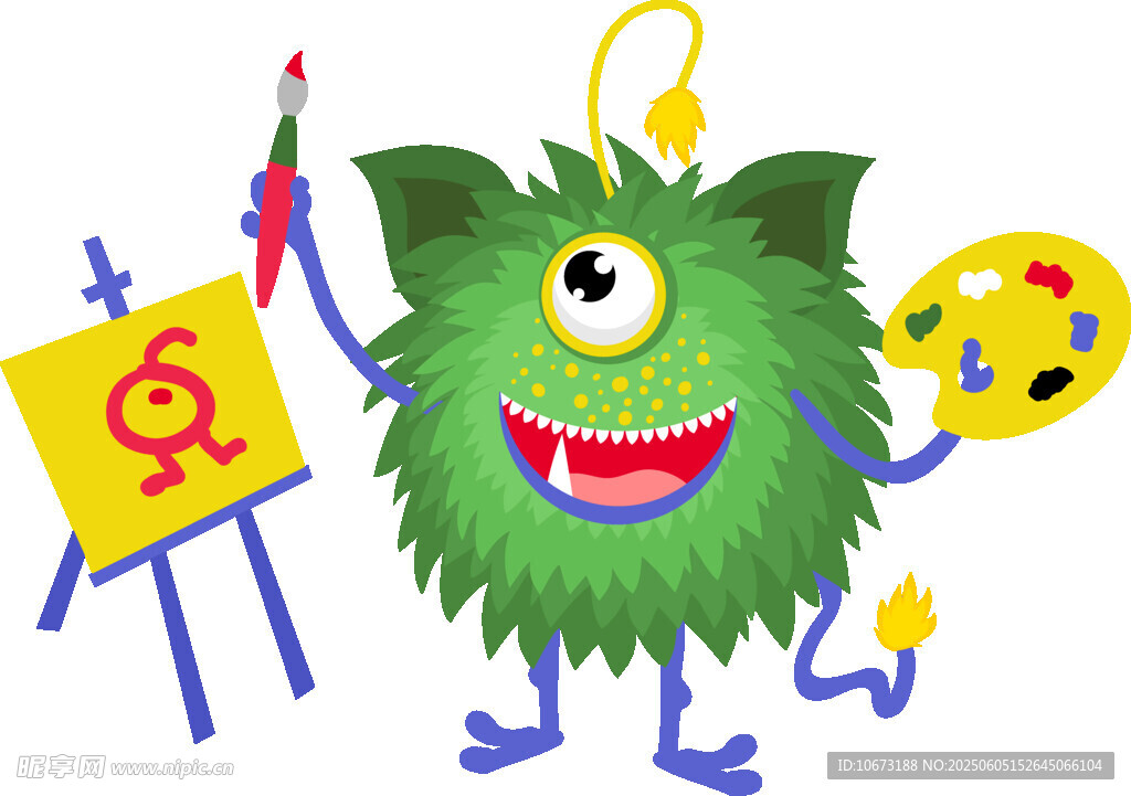 绿毛怪兽画家