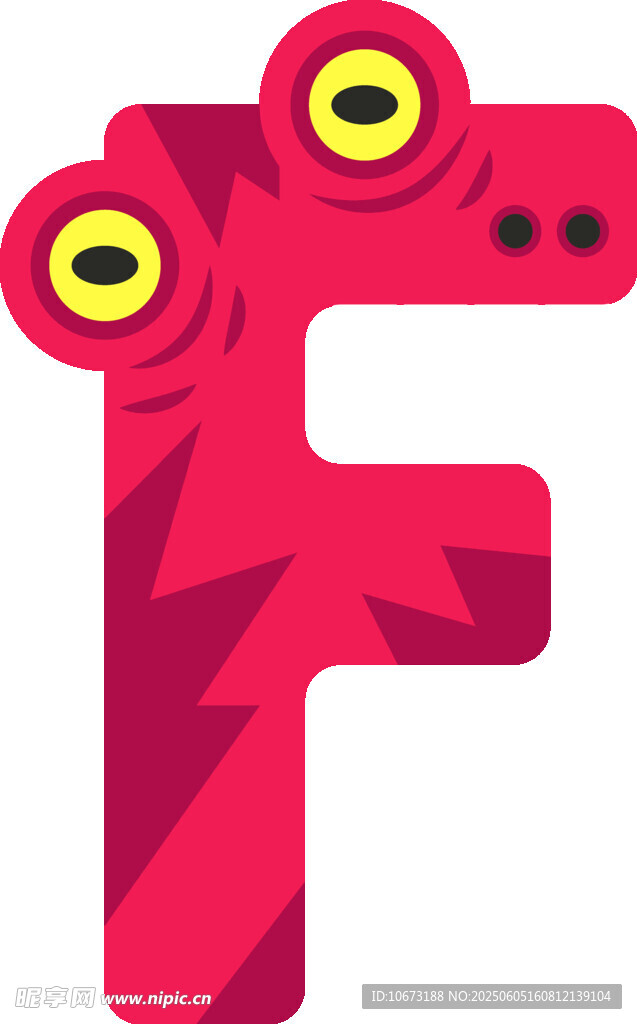 红色卡通字母F形象