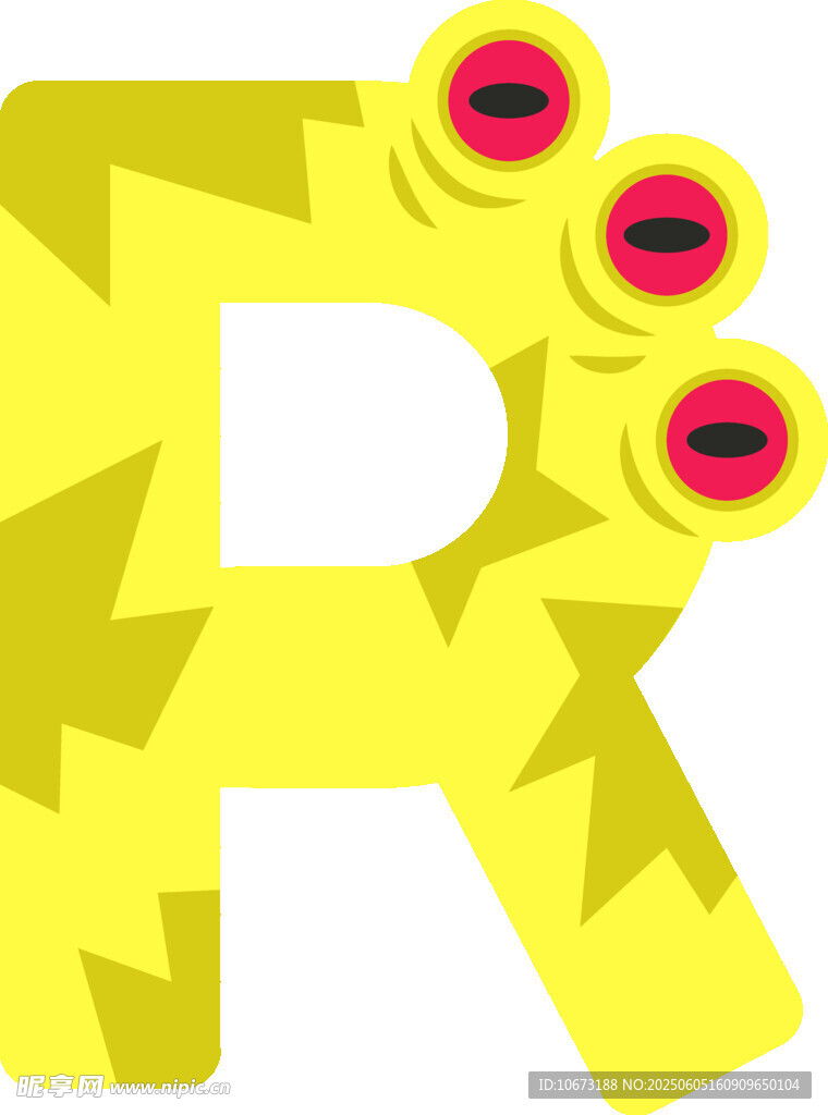 黄色带眼字母R图标