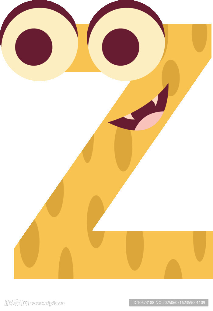 可爱斑点字母Z形象