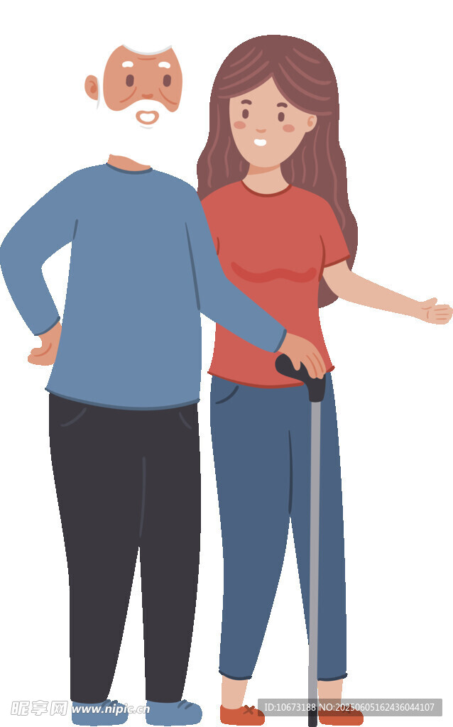 年轻女子与老人的交流场景