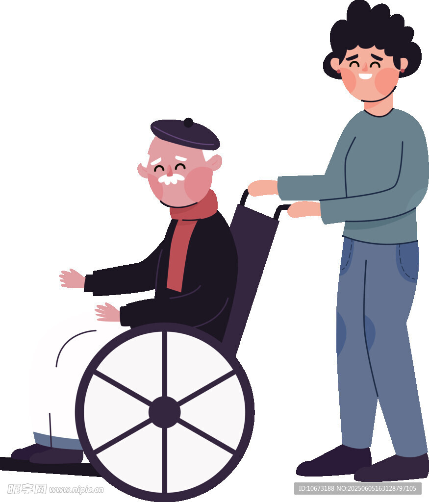 推轮椅老人
