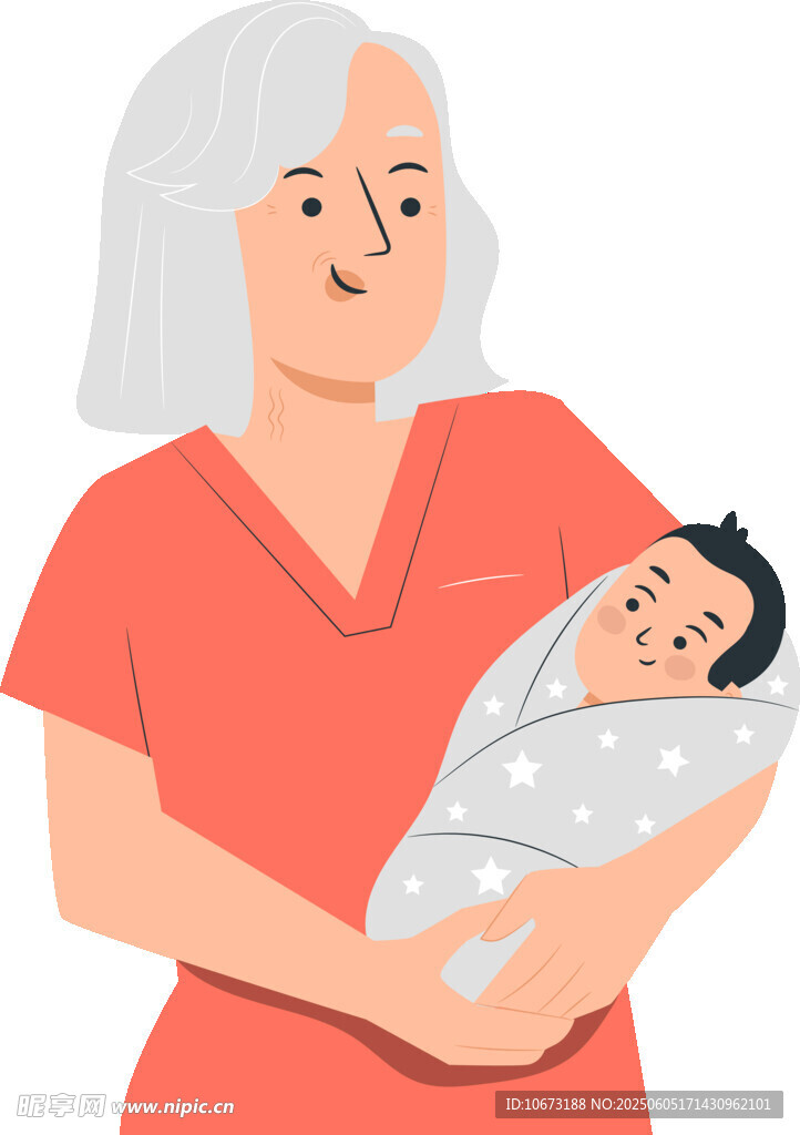 奶奶怀抱婴儿温馨瞬间
