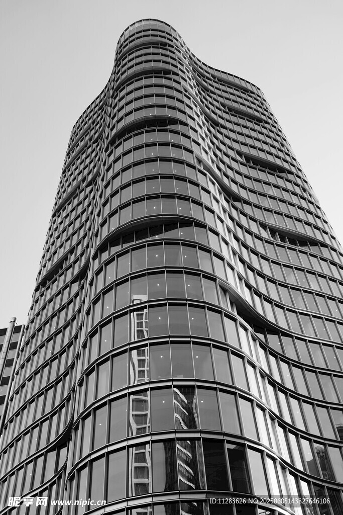 现代摩天大楼外观特写