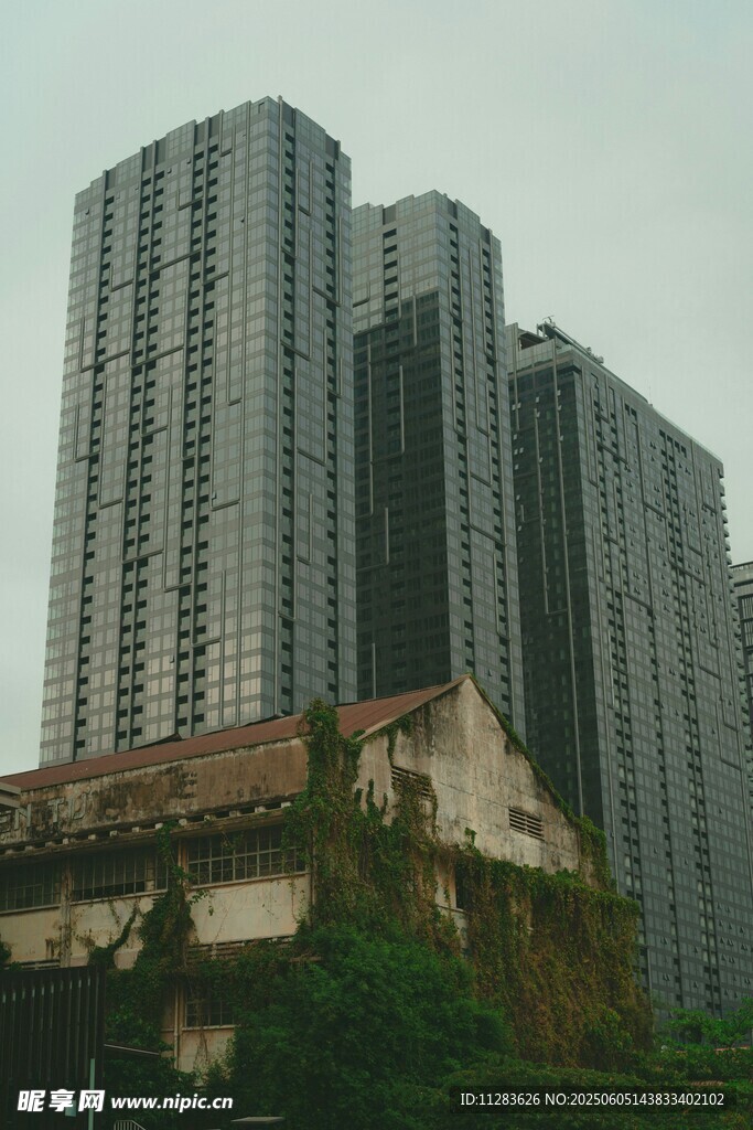 新旧建筑对比展现城市变迁