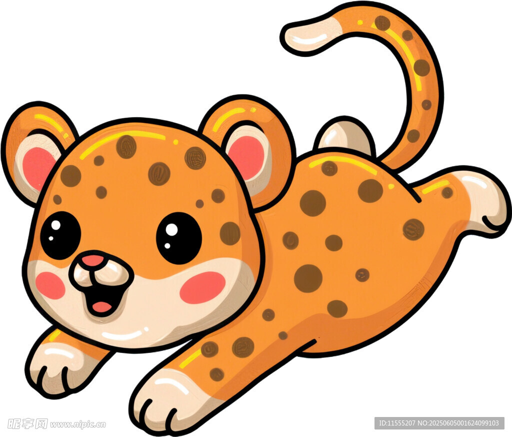 可爱小猎豹奔跑卡通形象