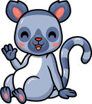 可爱蓝猫挥手打招呼