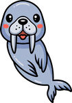 可爱卡通海象形象展示
