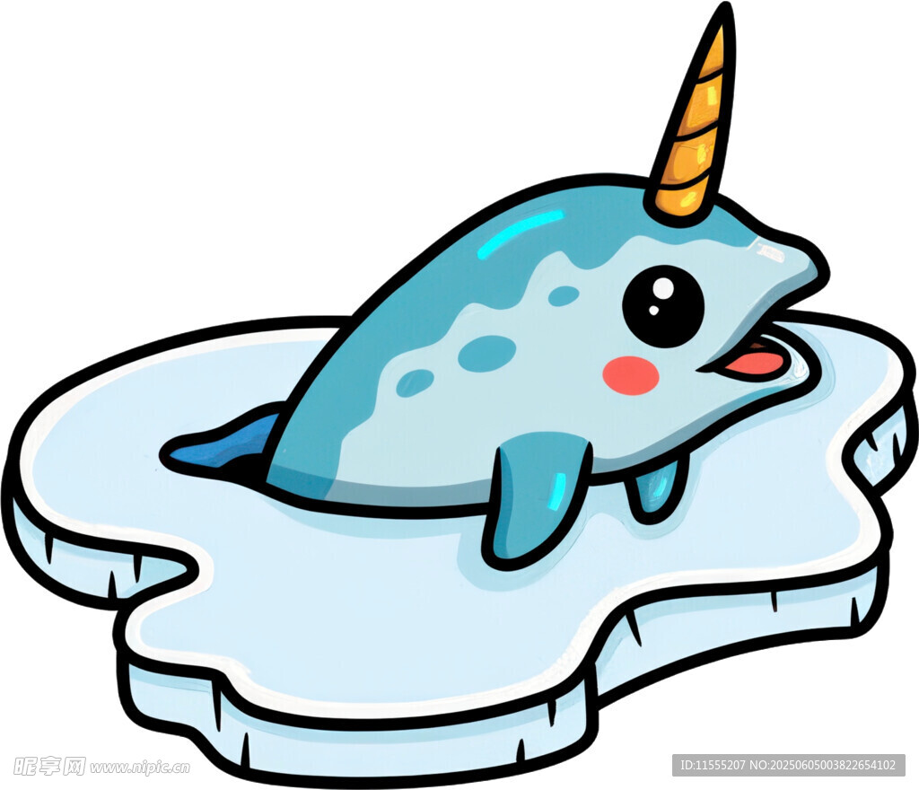 独角小海兽浮于薄冰上