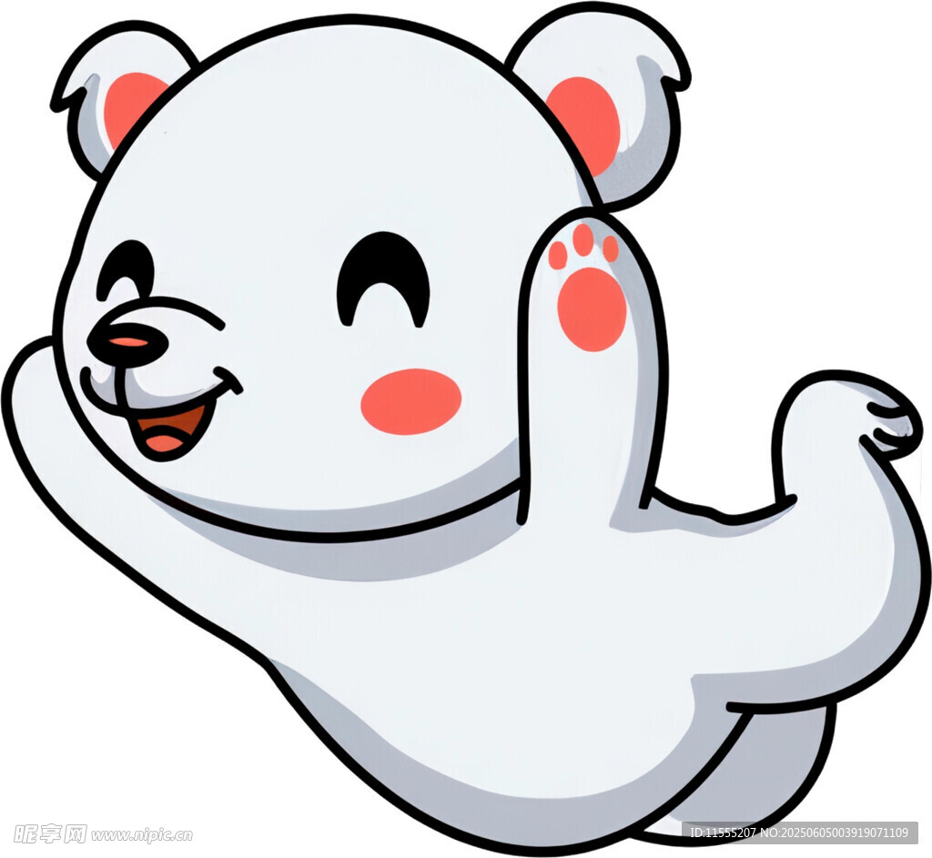 可爱北极熊欢快舞动