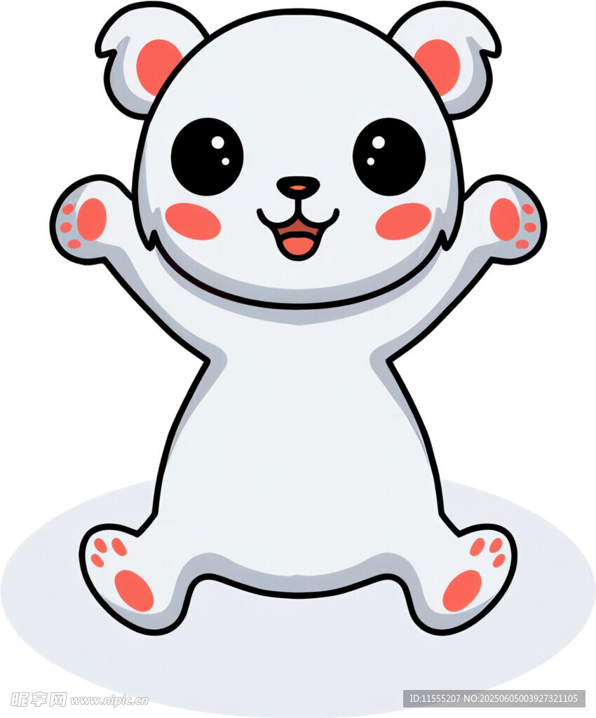 可爱坐姿小白熊