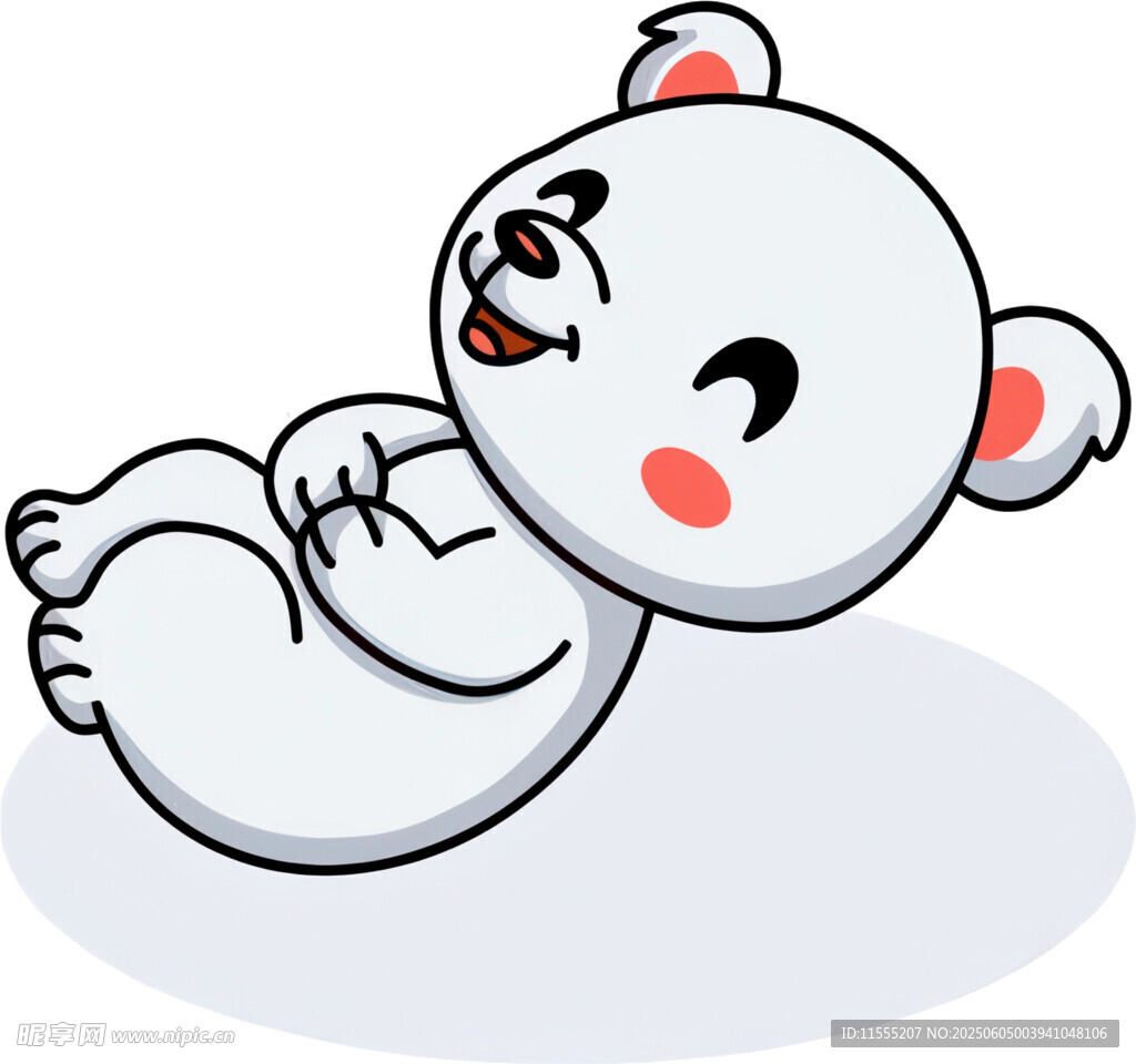 可爱躺卧的卡通小熊