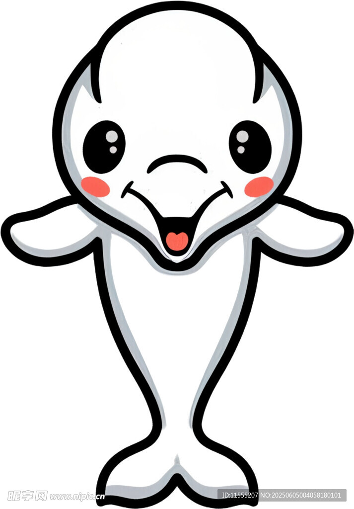 可爱卡通白海豚形象