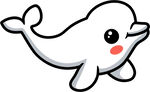 可爱白海豚卡通形象