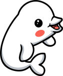 可爱白海豚卡通形象