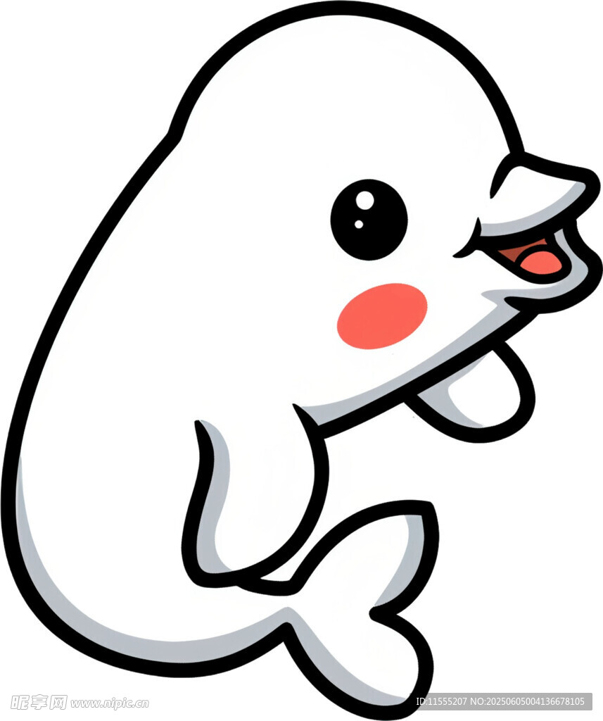 可爱白海豚卡通形象
