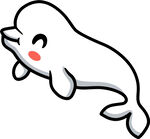 可爱卡通白海豚形象