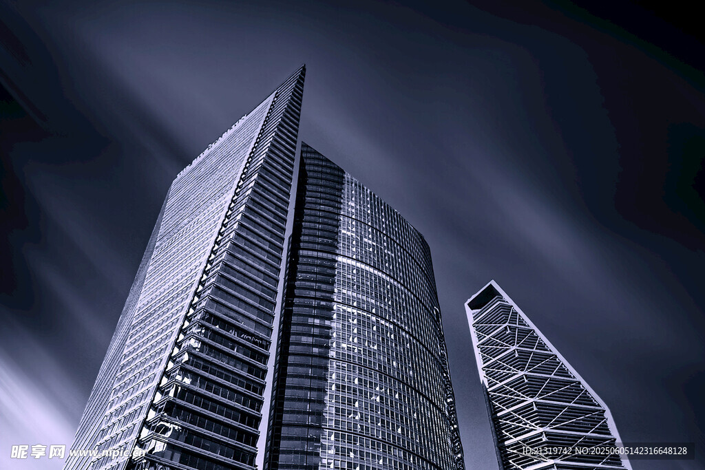 都市摩天大楼夜景