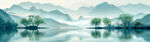 水墨山水间的静谧湖景