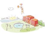 童趣校园场景插画