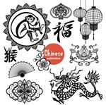 中国传统猴年元素图案