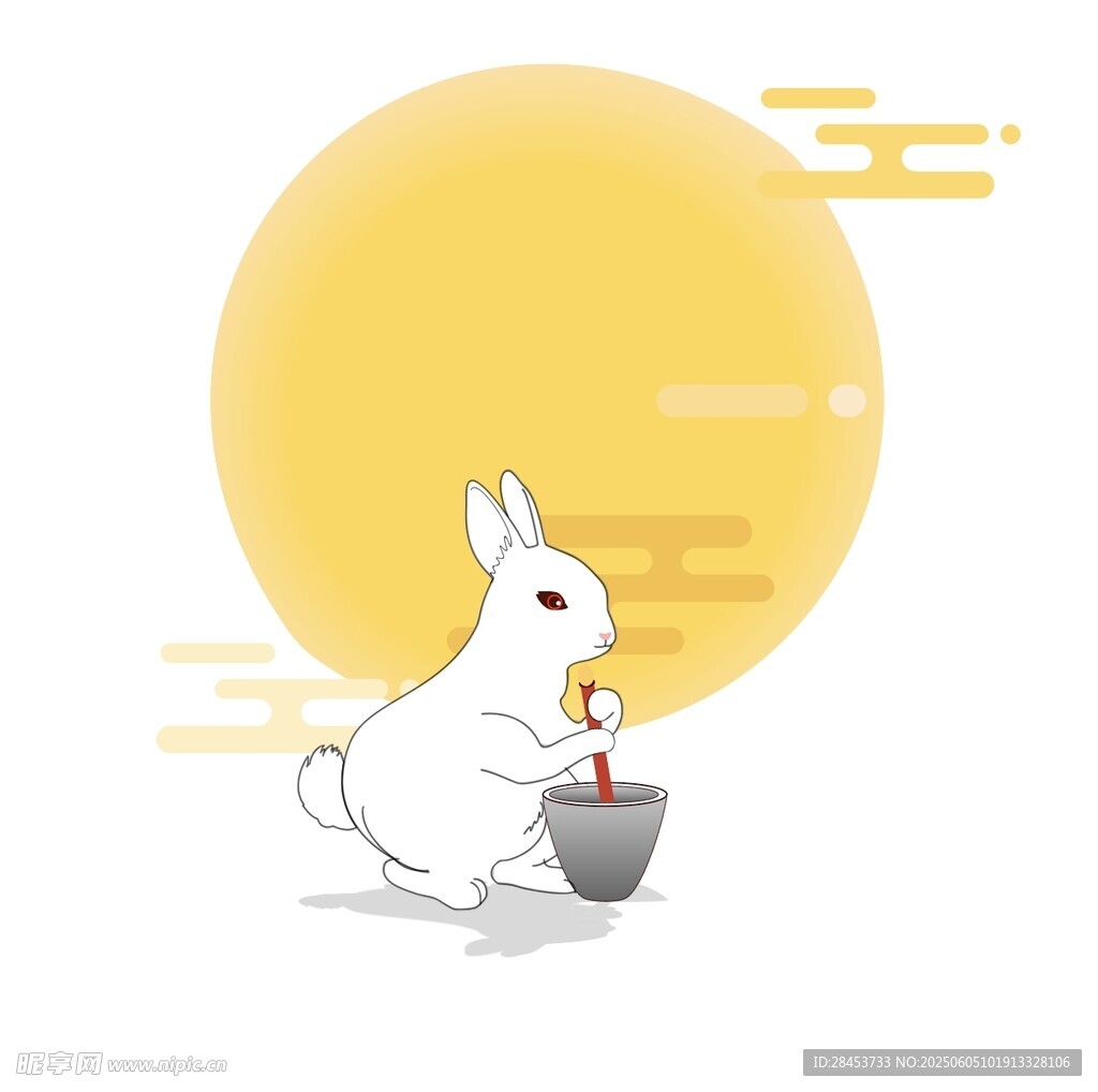玉兔捣药图