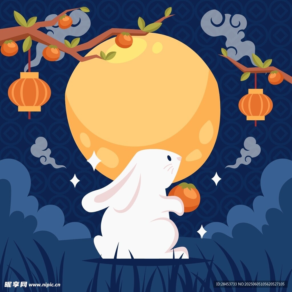 玉兔望月贺中秋