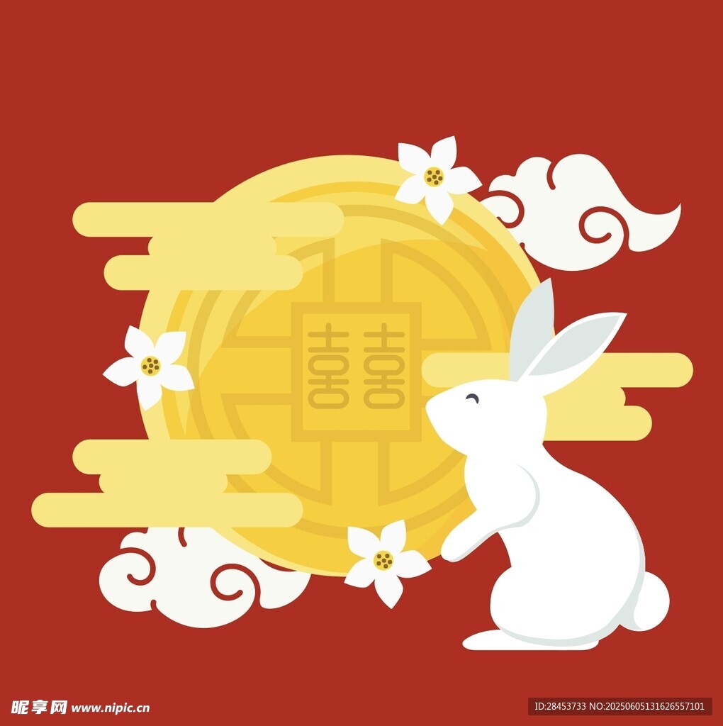 玉兔伴月贺中秋