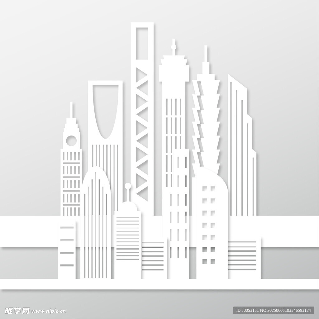简约城市建筑剪影