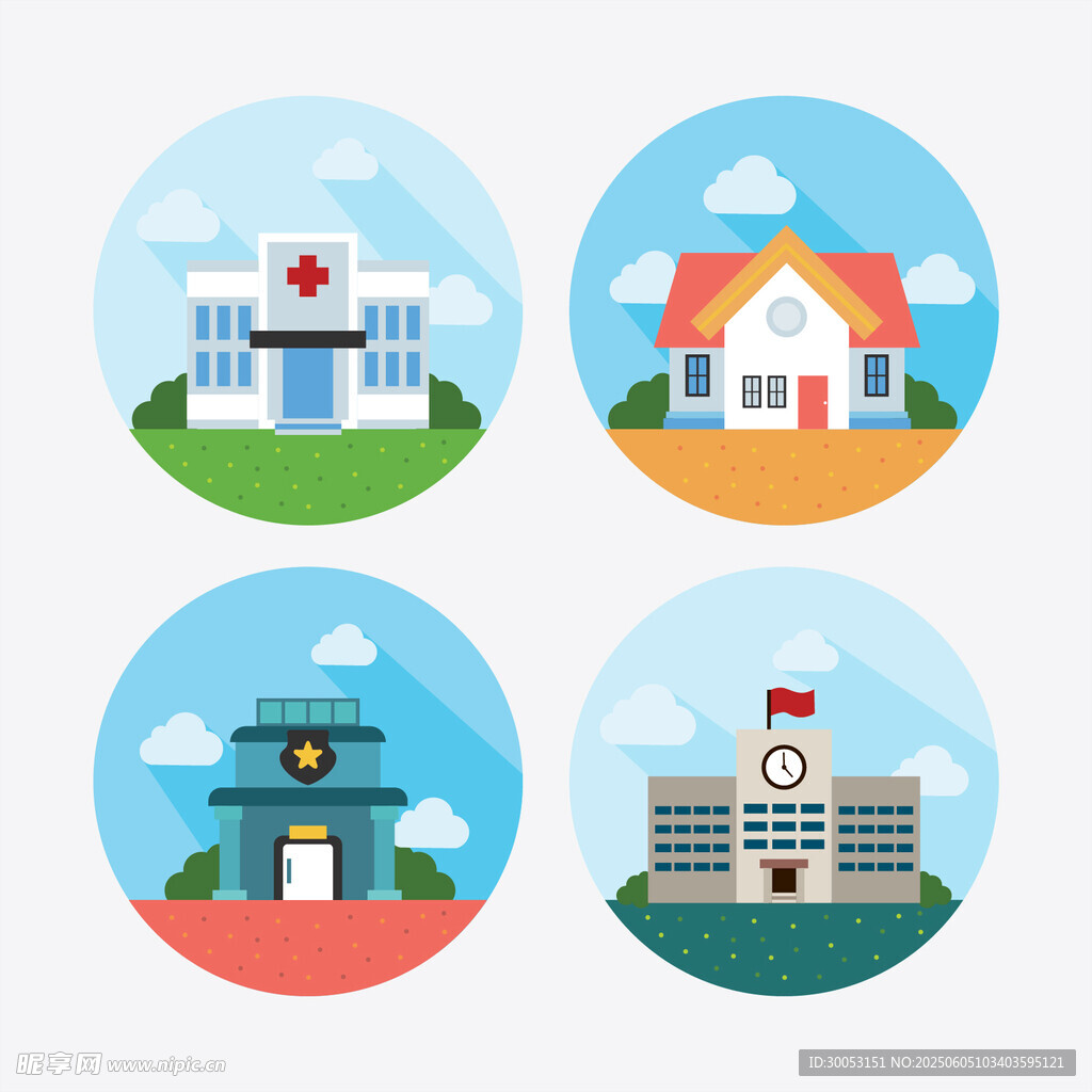 多样建筑图标集合
