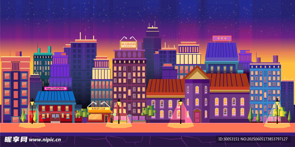 绚丽多彩的城市夜景
