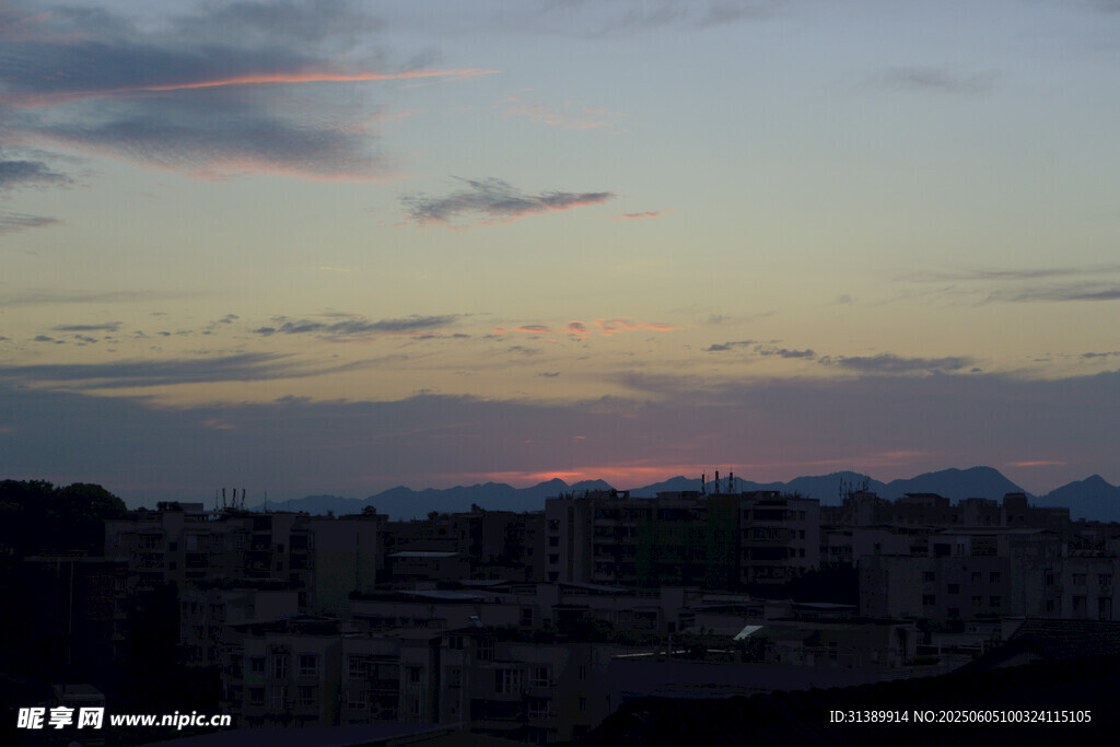 城市黄昏美景