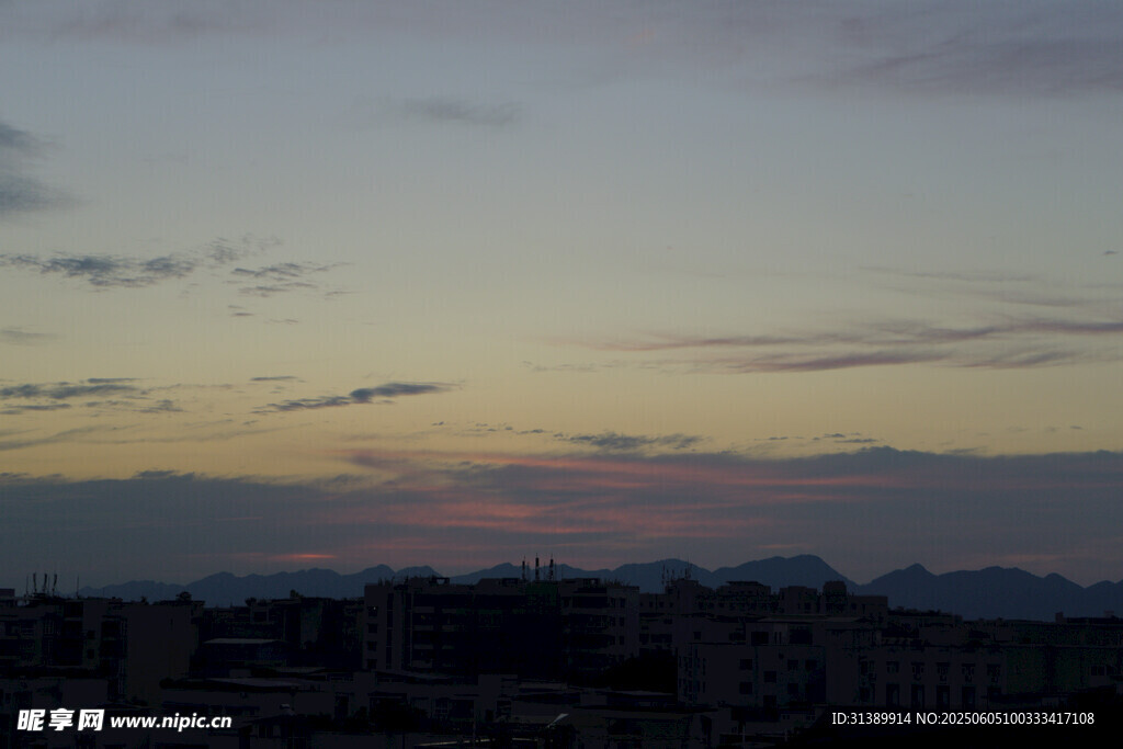 城市黄昏天空美景