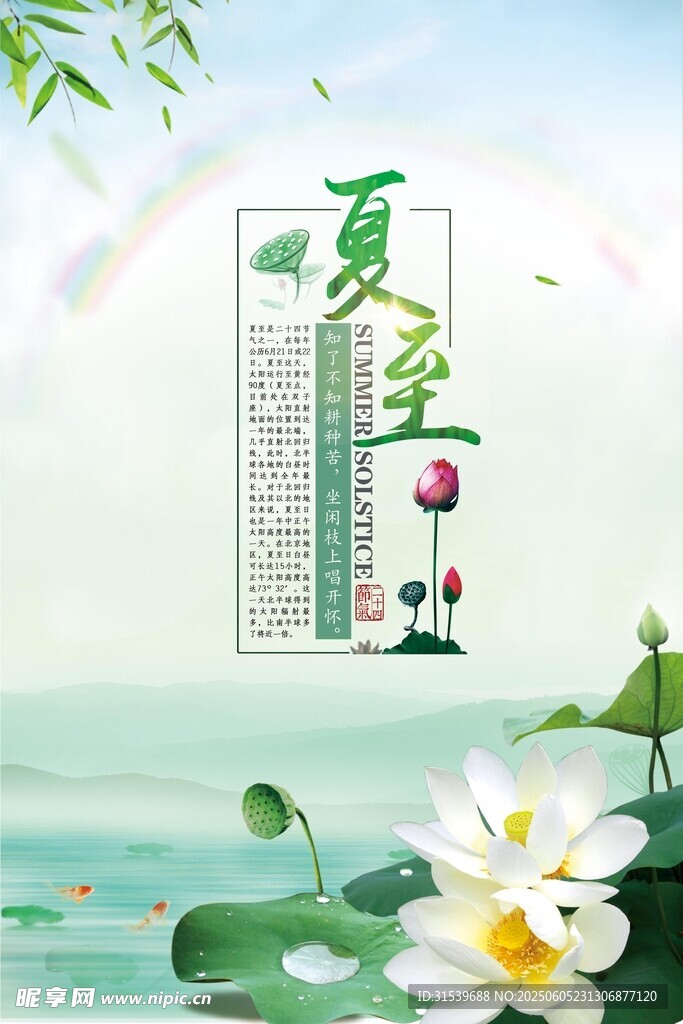 24节气夏至二十四节气海报模板