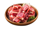 木碗中的新鲜牛肉块