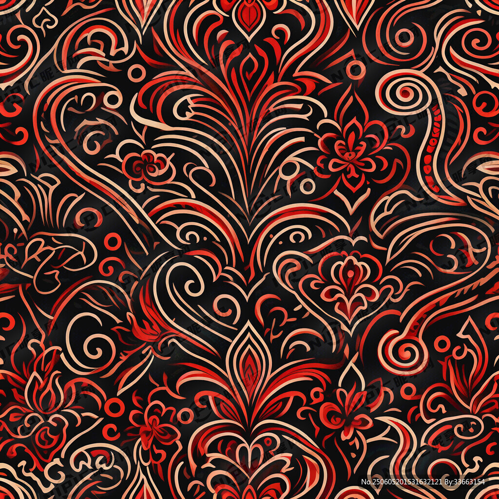 主体为红色壮锦抽象底纹