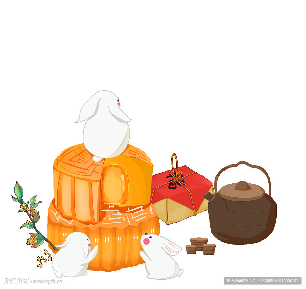 中秋传统元素插画