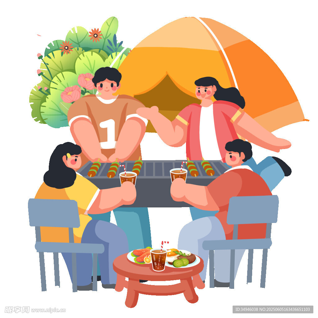 户外露营聚餐欢乐时刻