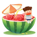 西瓜里的夏日童趣时光