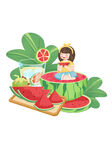 公主享用西瓜美食时刻