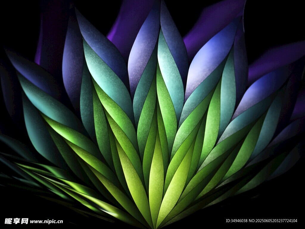 梦幻多彩抽象花朵图案