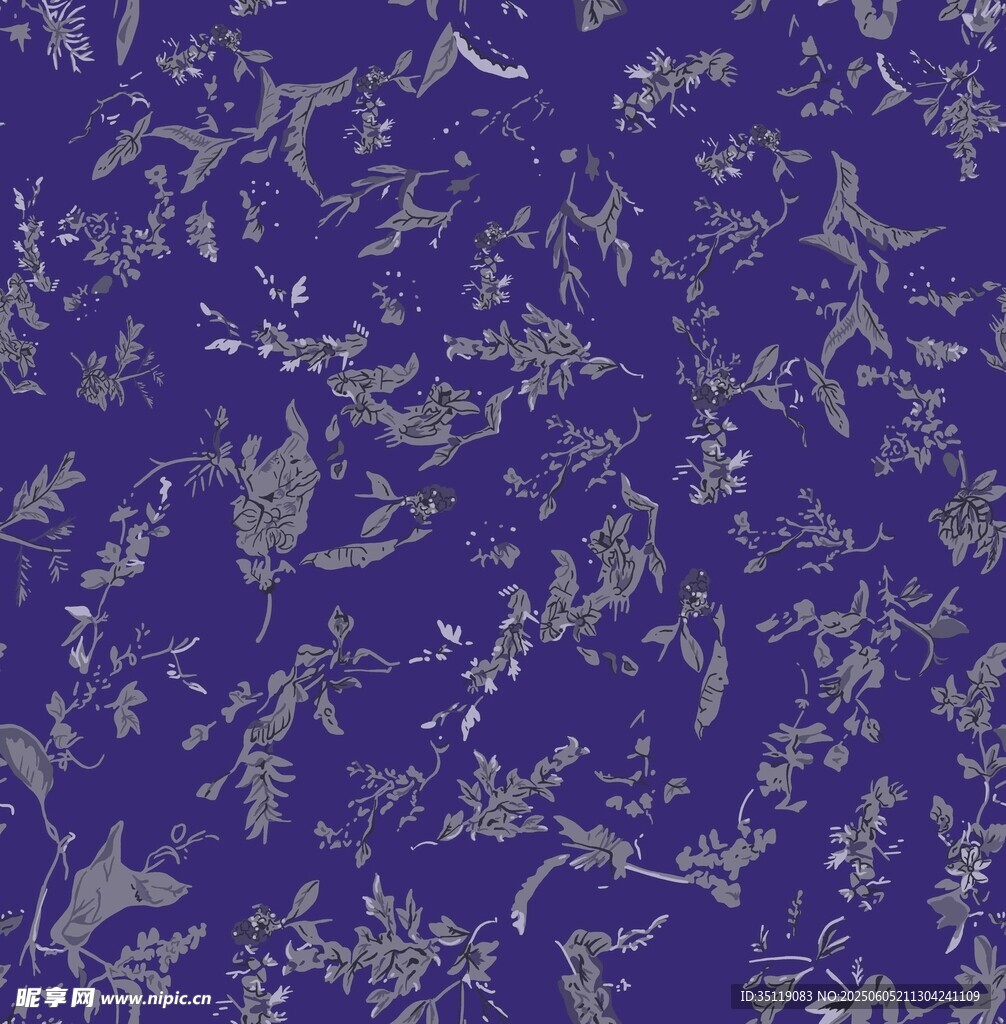 深蓝色植物纹理图案背景