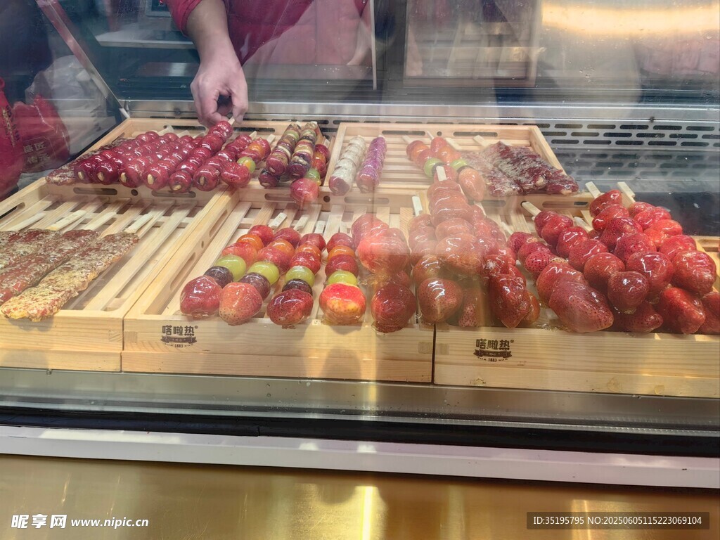 诱人的烤串陈列展示