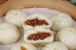 美味肉馅包子特写