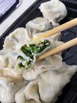 筷子夹起美味饺子
