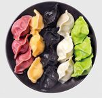 多彩饺子摆盘展示