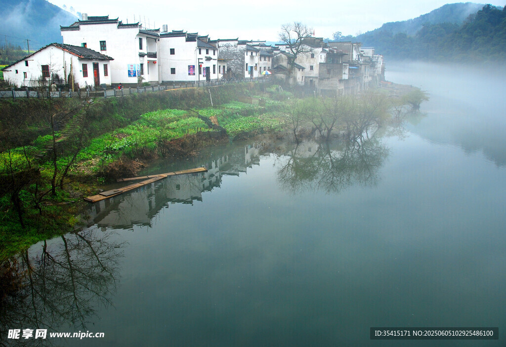水墨江南水乡河畔美景