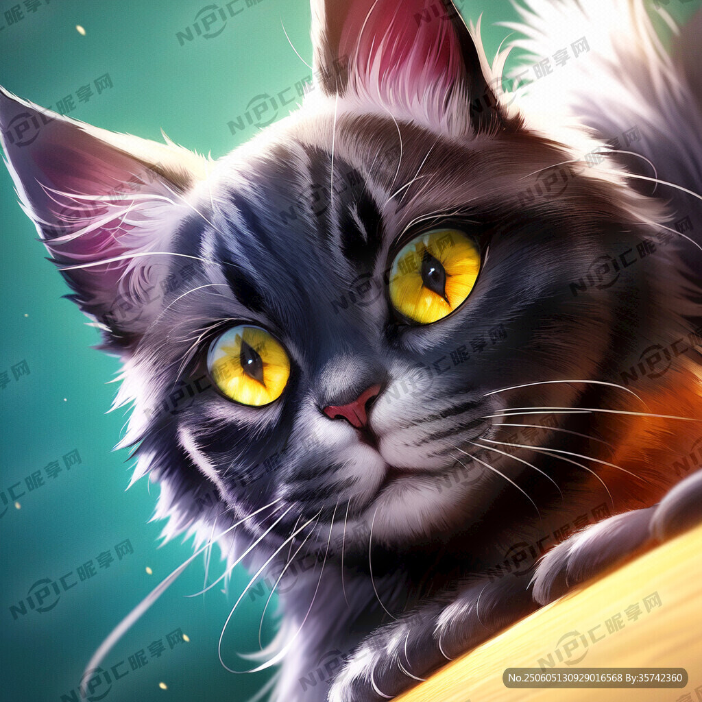 猫咪正脸表情 卡通风格
